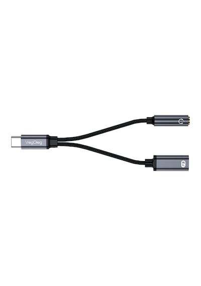 Veggieg Type-c To 3.5mm Kulaklık Ve Type-c Şarj Dönüştürücü Adaptör