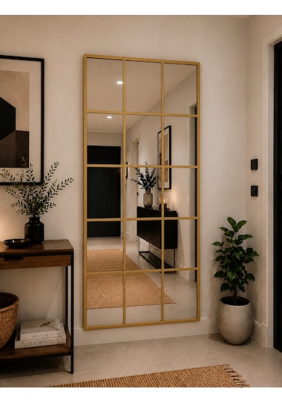 Effe Gold Metal Çerçeveli 5/3 Model 180x80 Cm Dekoratif Ayna
