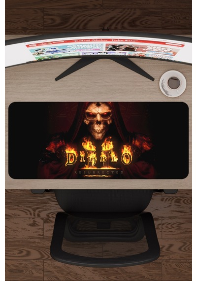 Diablo Kaymaz Dikişli Kauçuk Oyuncu Mousepad V5 - 70x30 Xl Gaming Mouse Pad Fare Altlığı