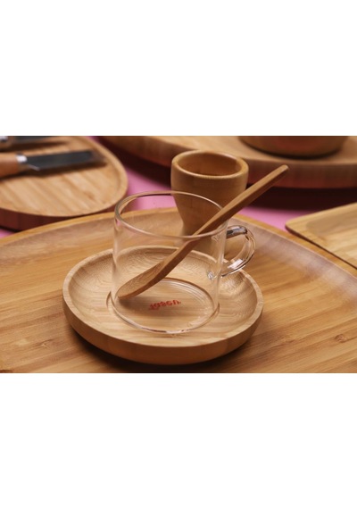 Atbyhome Natural Collection 6 Kişilik 50 Parça Seramik Ve Bambu Kahvaltı Takımı Lüks Kahvaltılık Sunum Seti Bambu