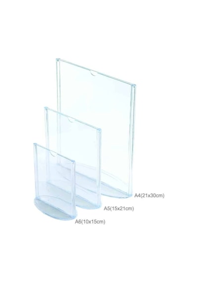 A5 Oval Tabanlı Masaüstü Şeffaf Föylük Broşürlük Fiyatlık 50li Paket