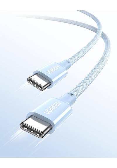 Usb-c 100w 5a Qc Pd Örgülü Hızlı Şarj Kablosu, 1 Metre, Mavi, 65253 Diger