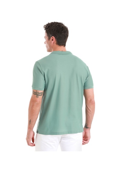 Hatemoğlu Yeşil Regular Fit Merserize Polo Yaka Pamuklu Tişört 35362024c021 Yşş Yeşil