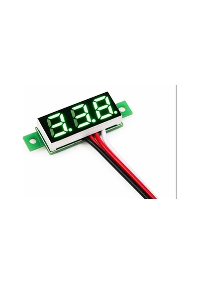 0.28 Inch 0-100 3 Kablolu Dc Voltmetre  Yeşil
