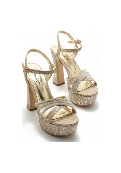 Giamgia Store Kadın Simli Taşlı Çapraz Bantlı Platform Kalın Topuklu Abiye Gelin Düğün Nişan Ayakkabısı-2272 Altın Giamgia Store Kadın Simli Taşlı Çapraz Bantlı Platform Kalın Topuklu Abiye Gelin Düğün Nişan Ayakkabısı-2272 Altın