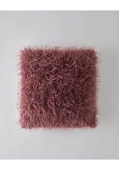 English Home Fluffy Pelüş Kırlent Kılıfı 45x45 Cm Vişne Vişne