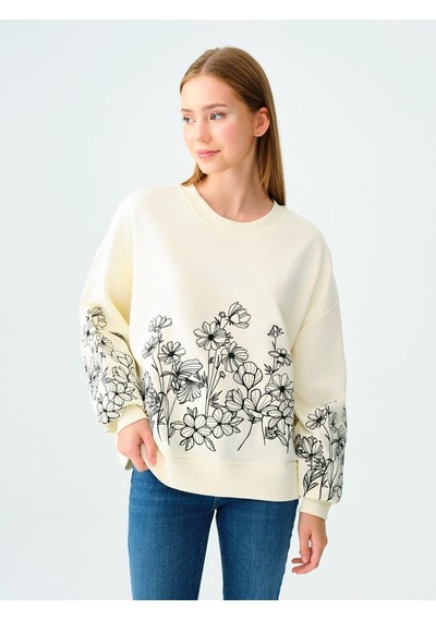 LOFT Regular Fit Kadın Sweatshirt Lf2037524 Q1.v1 Ekru