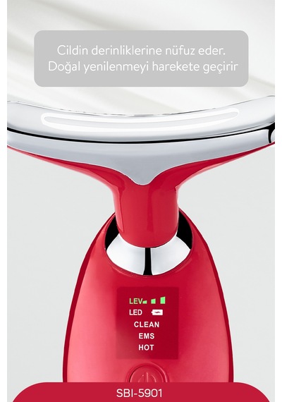 Sinbo Sbı-5901 Yüz Ve Boyun Bölgesi Sıkılaştırıcı - Kırmızı