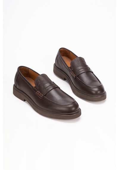 Fame Step Hakiki Deri Erkek Loafer Mokasen Klasik Ayakkabı Comfort Prato Kahverengi
