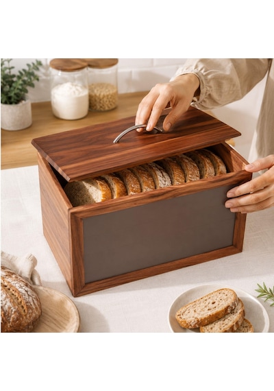 Akasya Ekmek Dolabı 37x22x24 Kahverengi