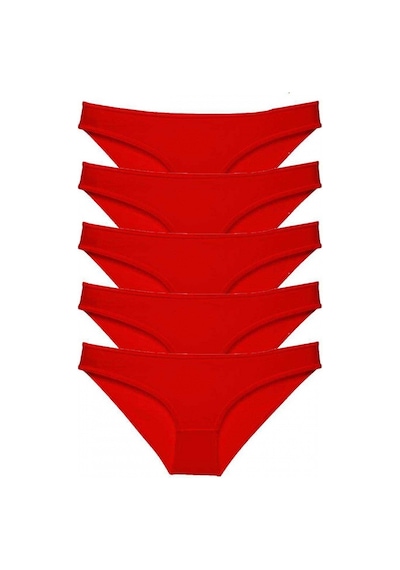 Royaleks 5 Adet Süper Eko Set Likralı Kadın Slip Külot Kırmızı (554160715)-S Kırmızı