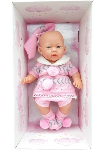 Azra Newborn Triko Elbiseli Pembe-Gri-Yeşil