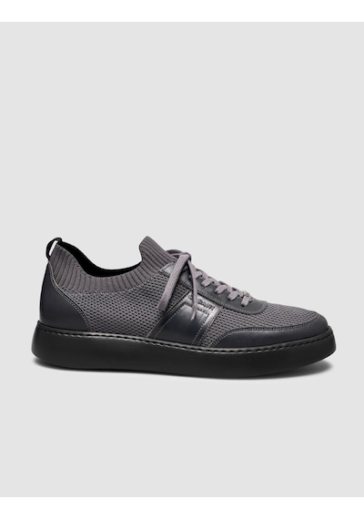 Cabani Erkek Triko Detaylı Günlük Gri Sneaker Ayakkabı Gri