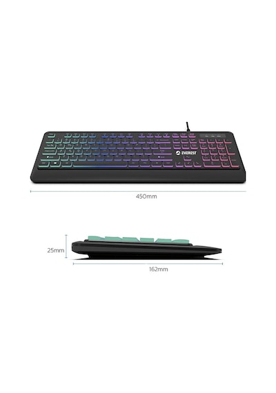 Everest KB-R59 Forza USB Rainbow Multimedya Oyuncu Klavye