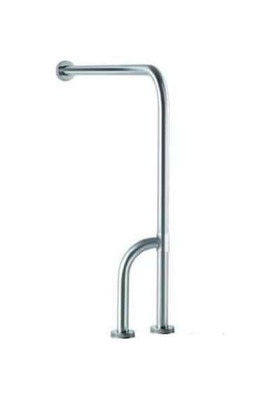 Paslanmaz Engelli Yer Duvar Baston Ayak Tutunma Barı 75x75x30 Gri