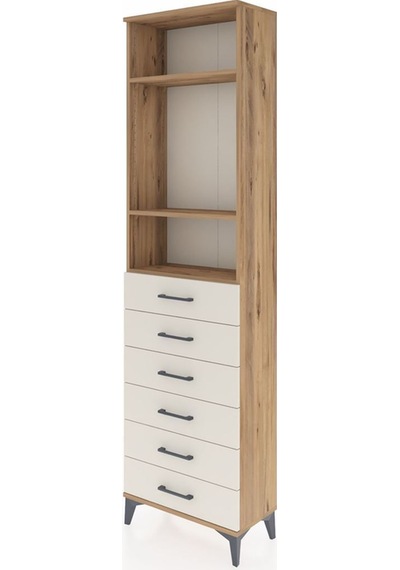 Arges Dolap 3 Raflı 6 Çekmeceli 60x30x221 Çam-aytaşı Atlas Çam