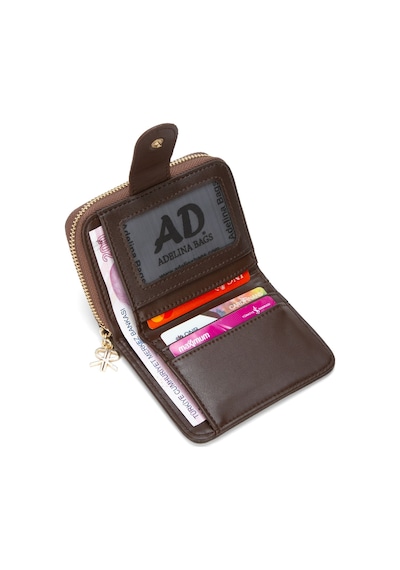 Adelina Bags Kadın Yumuşak Dokulu Küçük Cüzdan Kahve