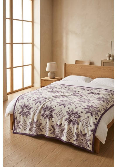 Lüks Peluş Tek Kişilik Battaniye 444 Lila 160 x 220
