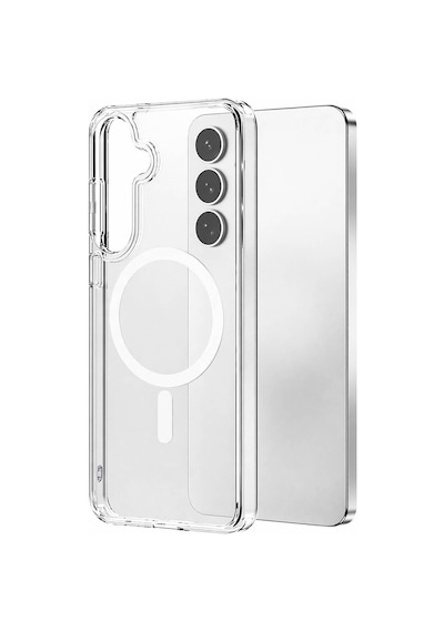 Samsung Galaxy S26 Plus Uyumlu Kamera Korumalı Magsafe Wireless Şarj Özellikli Lüks Şeffaf Silikon Telefon Kılıfı