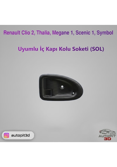 Renault Clio 2 / Thalia / Megane 1 / Scenic 1 / Symbol Uyumlu İç Kapı Kolu Soketi Sol Taraf