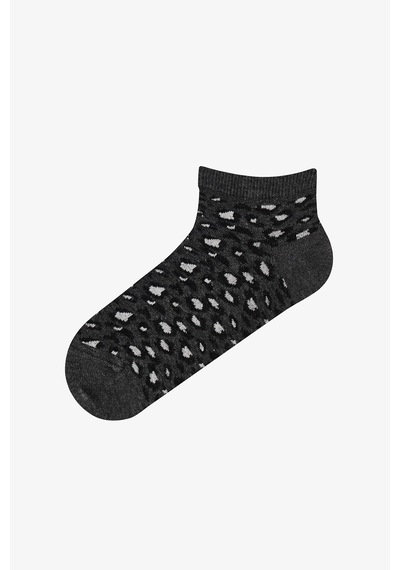Penti Siyah Gri Leopar Everyday 5 Çift Patik Çorap Siyah Gri Multi