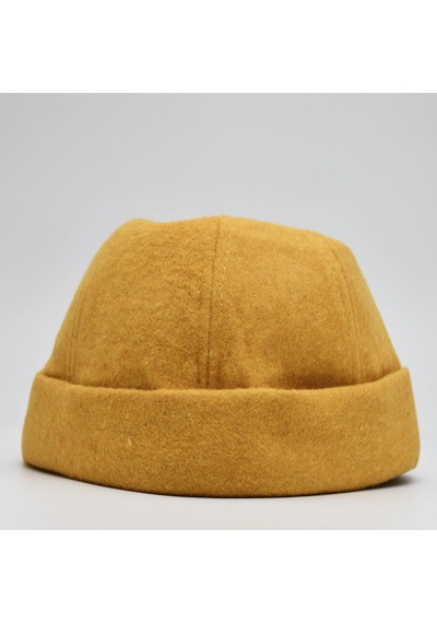 Şapkadan Etnik Desen Kısa Docker Şapka Vintage Cap Kasket Sarı