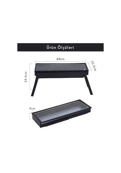 Madfox Cookout Portatif Katlanır Bbq Mangal Black Siyah