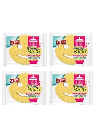 Stepy Smile Banyo Süngeri X 4 Paket Sarı