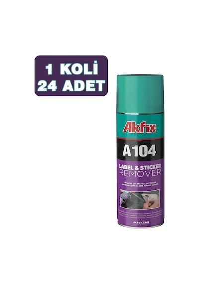 Akfix A104 Etiket Ve Sticker Sökücü Sprey 200 Ml, 1 Koli 24 Adet