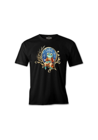 A Frog İn Front Of A Mirror Siyah Erkek Tshirt 001