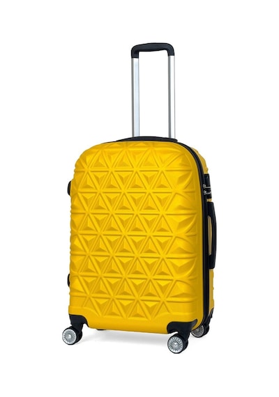 Reymond Luggage Piramit Desen ABS Seyahat Valizi, Canyon Serisi,  Sarı - Orta Boy Sarı
