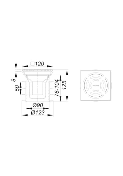 Dallmer Koku Önleyici Yer Süzgeci Gideri Banyo Sifonu Pronto K 12x12 CM 125'lik