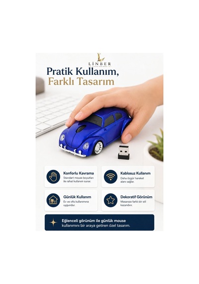 Klasik Mavi Beetle Vosvos Tasarımlı 2.4g Kablosuz Mouse Usb Alıcılı Kırmızı Araba Şeklinde Optik Mouse Çok Renkli Diğer Klasik Mavi Beetle Vosvos Tasarımlı 2.4g Kablosuz Mouse Usb Alıcılı Kırmızı Araba Şeklinde Optik Mouse Çok Renkli Diğer