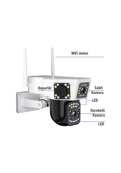 Pro 3014 360 Görüş Hareketli Wireless Waterproof Akıllı Ip Güvenlik Kamerası Okam Uygulama