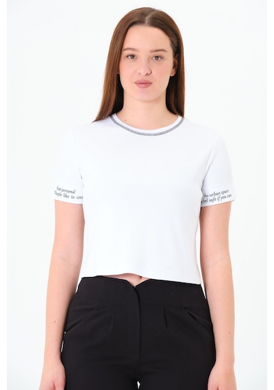 Sortie Collection Karyoka Dikişli Tshirt Beyaz