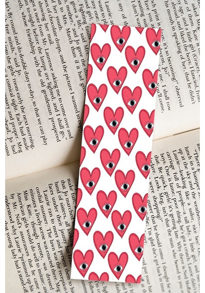 Pembe Renkli Yazılı Karışık Tasarım 10 Adet Kitap Ayraç Seti