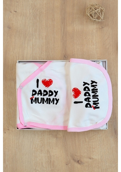 Sitilin Kız Bebek Natural Pamuk Kumaş 5 Li Hastane Çıkışı Seti Stl6794 Beyaz