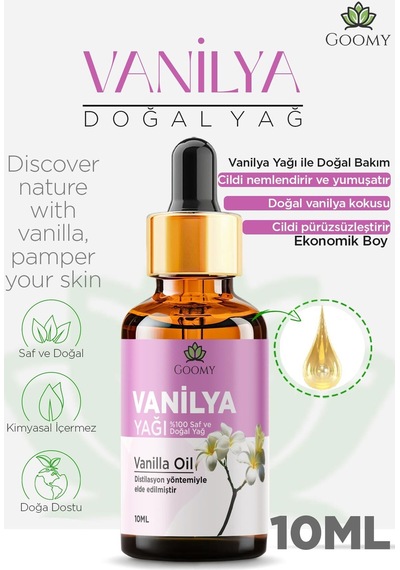 Goomy Vanilya Yağı %100 Doğal Bitkisel Uçucu Yağ Vanilla Oil 10ml 10 ML