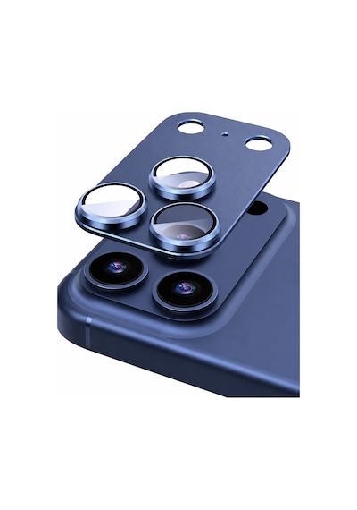 Tam Kapatan Apple iPhone Uyumlu 17 Pro - 18 Pro Lens Koruma Açık Mavi