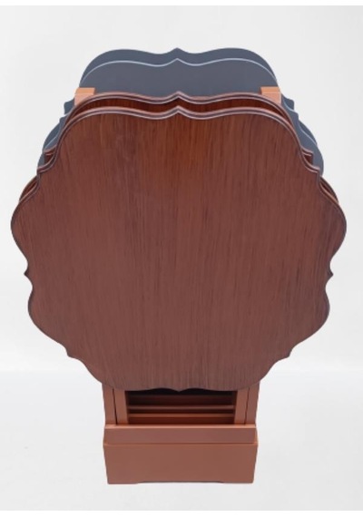 1448bng90089çanta Zigon St Sehpa Yonca Model Ahşap Mdf Ceviz-gri Renk Uyum Kutu Sevk El Yapım