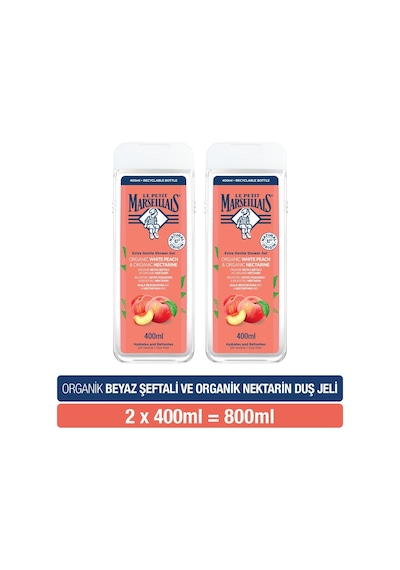Le Petit Marseillais Organik Beyaz Şeftali Ve Nektarin Duş Jeli 2x400 Ml Hassas Ciltler İçin Nemlendirici Bakım Diğer
