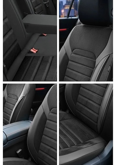 Hyundai İ20 2010 2020 Uyumlu Kumaş Alcantara Oto Koltuk Kılıfı Siyah