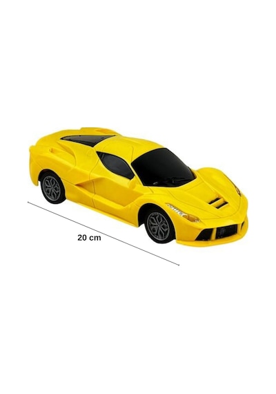 1:24 Ölçek Full Fonksiyon Uzaktan Kumandalı Gerçekçi Spor Yarış Arabası 20 Cm Sarı