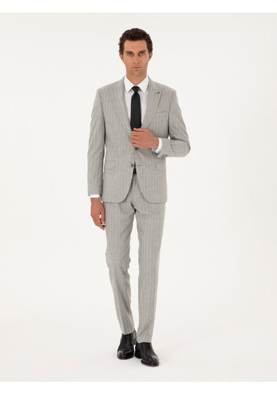 Cacharel Açık Gri Slim Fit Takım Elbise