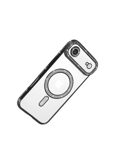 Apple iPhone Uyumlu iPhone 17 Air Joke Simli Magneticsafe Kılıf - Siyah Renkli