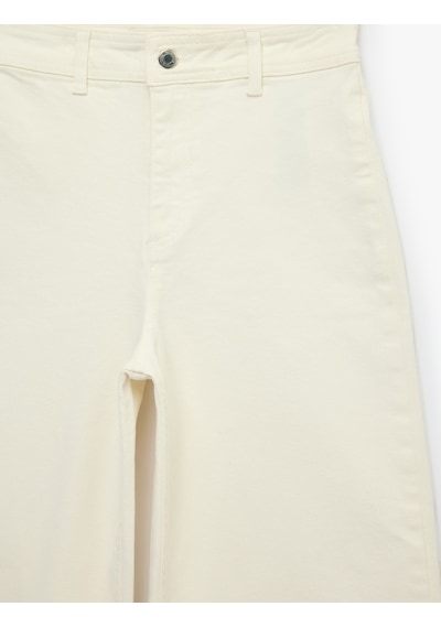 Koton Normal Bel Rahat Kalıp Kesik Paça Jean Pantolon - Culoette Jean Kırık Beyaz 6sal40004mw Ekru