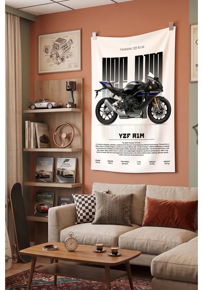 Yamaha Yzf R1m Dekoratif Duvar Örtüsü Duvar Halısı Reaste