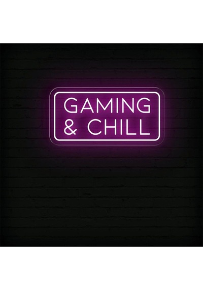 Gamıng & Chıll Yazılı Neon Tabela Pembe