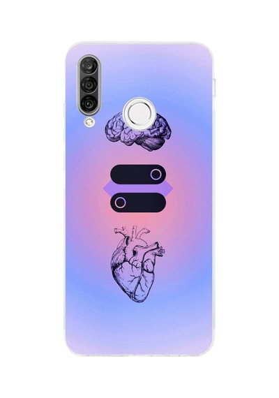 Huawei P30 Lite Uyumlu Mantık Ve Duygu Temalı Baskılı Silikon Kılıf
