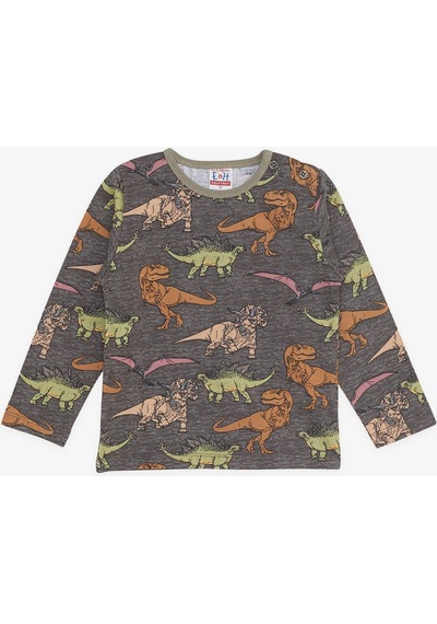 Breeze Girls & Boys Erkek Bebek Pijama Takımı Dinozor Desenli 9 Ay-3 Yaş, Antrasit-antrasit Antrasit